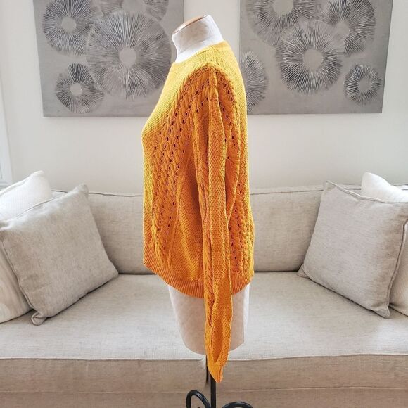 ✨ VOLCOM ✨ Cable Bodied Boxy Fit Crew Neck Sweater - [XXL, Mustard Gold] - Picture 8 of 14